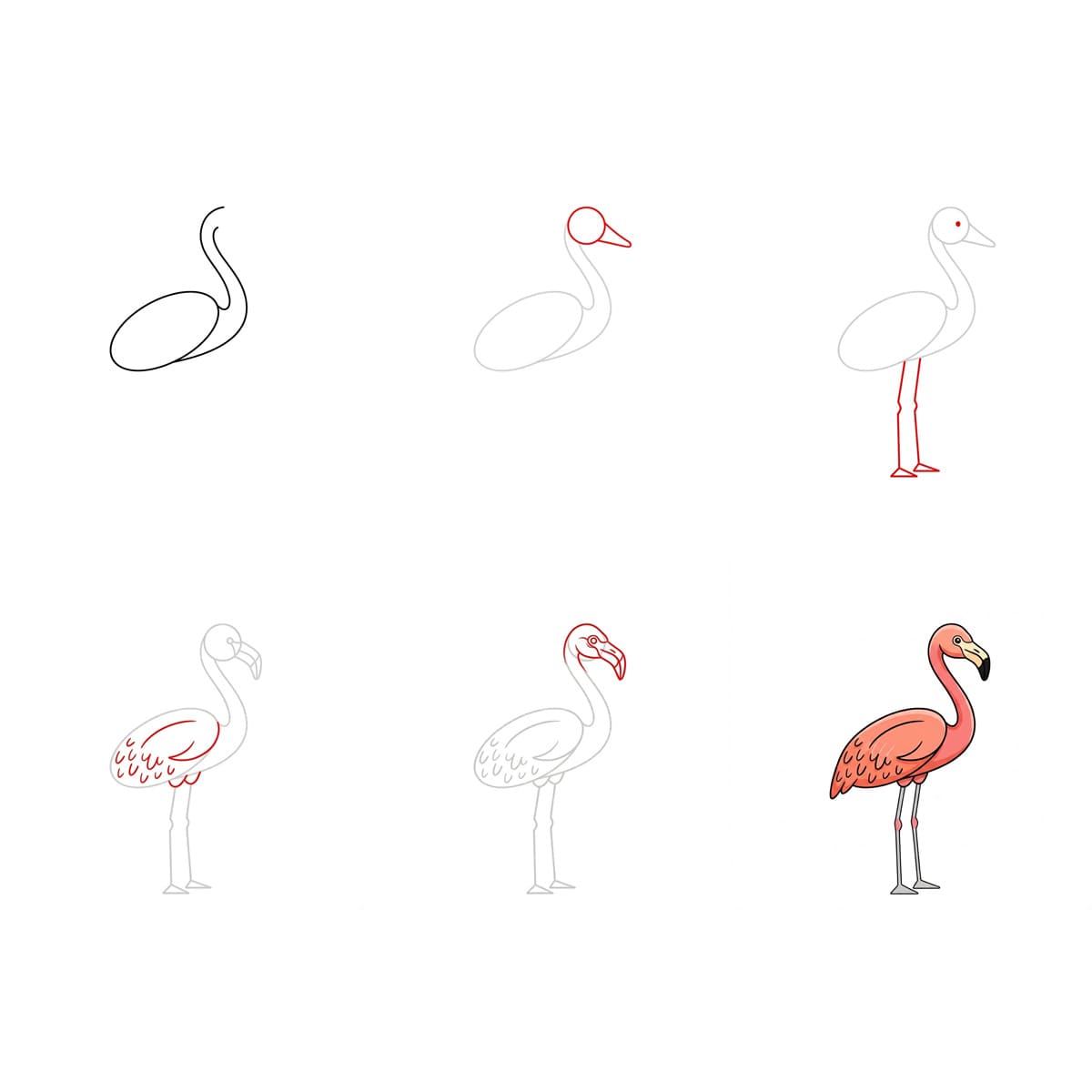 Delicate Flamingo Drawing Ideas