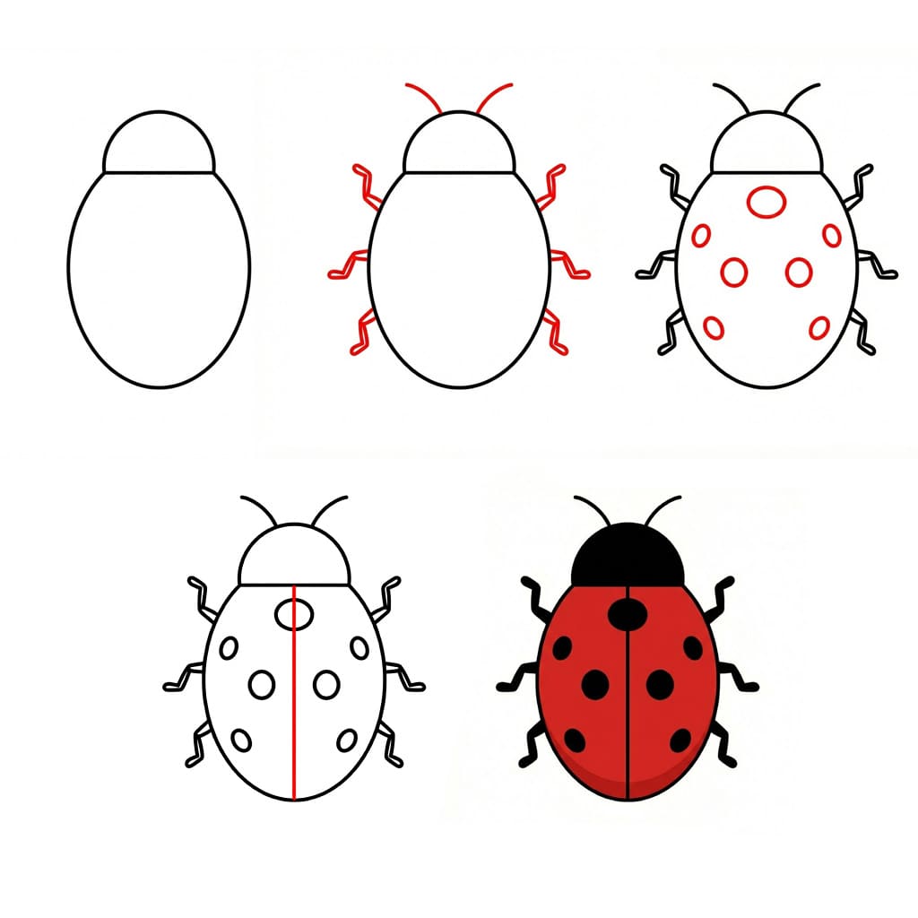 Easy Draw Ladybug Drawing Ideas