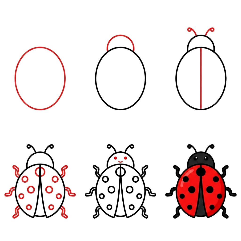Easy Ladybug Drawing Ideas
