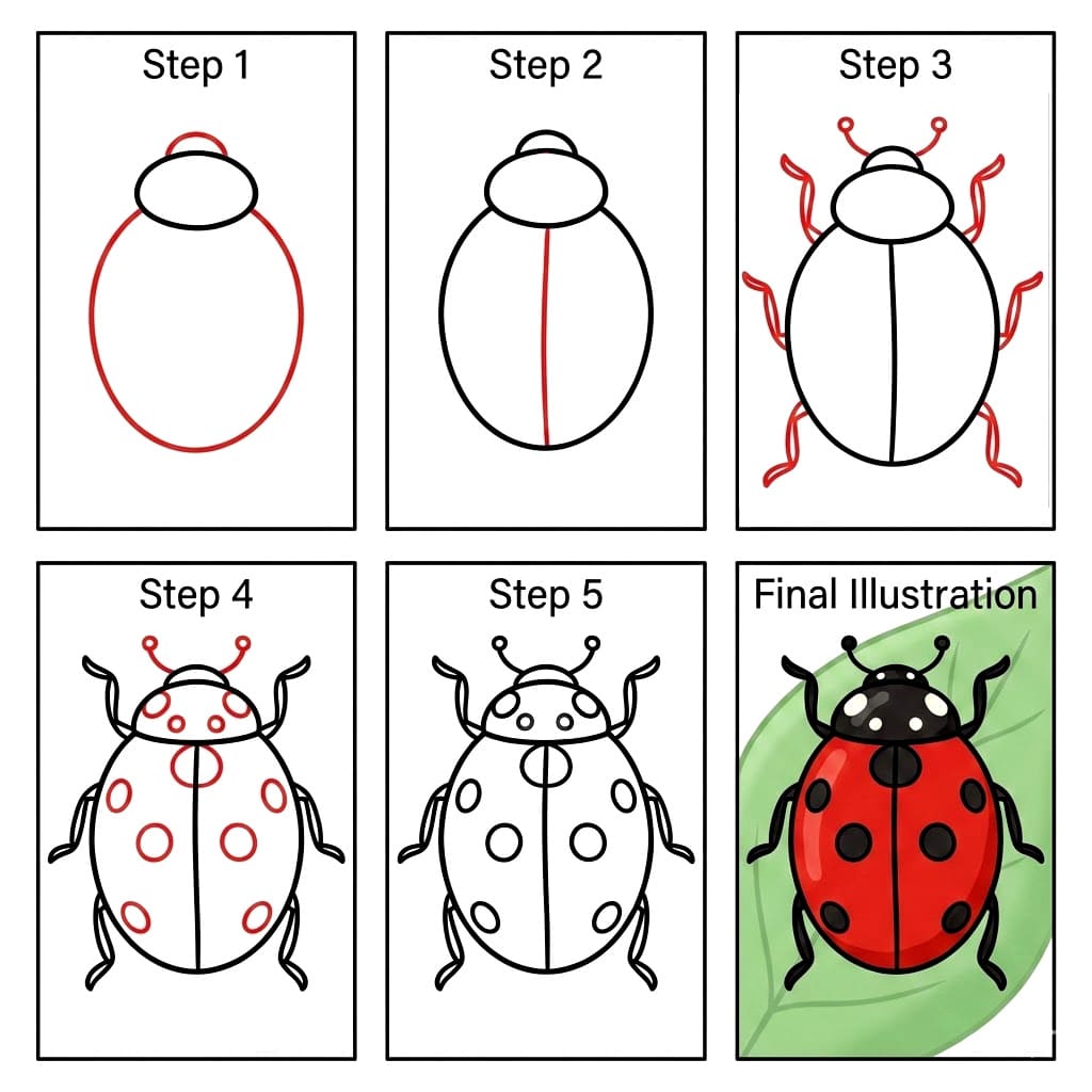Ladybug Detail Drawing Ideas