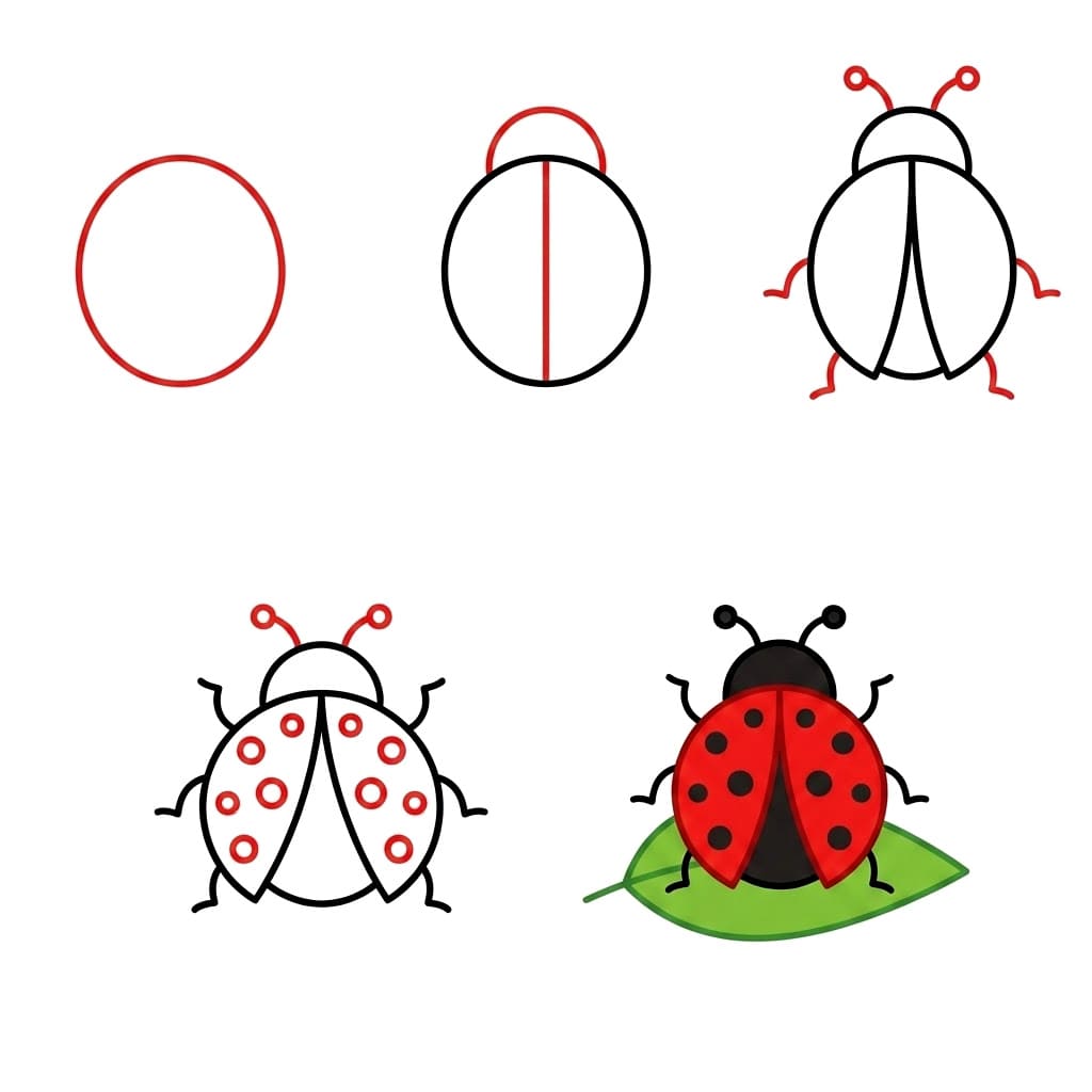 Ladybug for kids Drawing Ideas