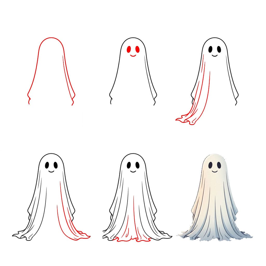 Long sheet Ghost Drawing Ideas