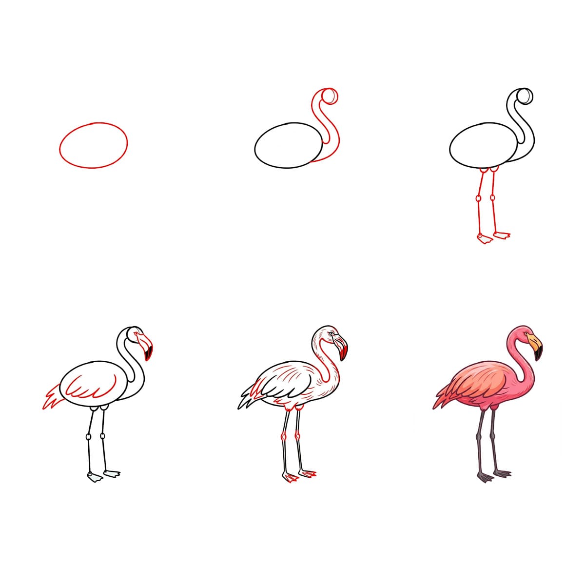 Minimalist Flamingo Drawing Ideas