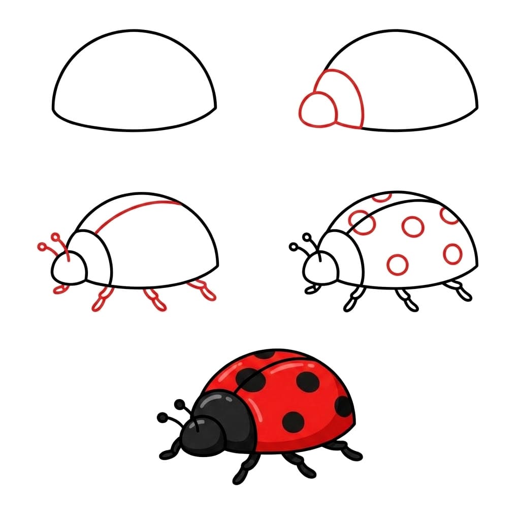 One Ladybug Drawing Ideas