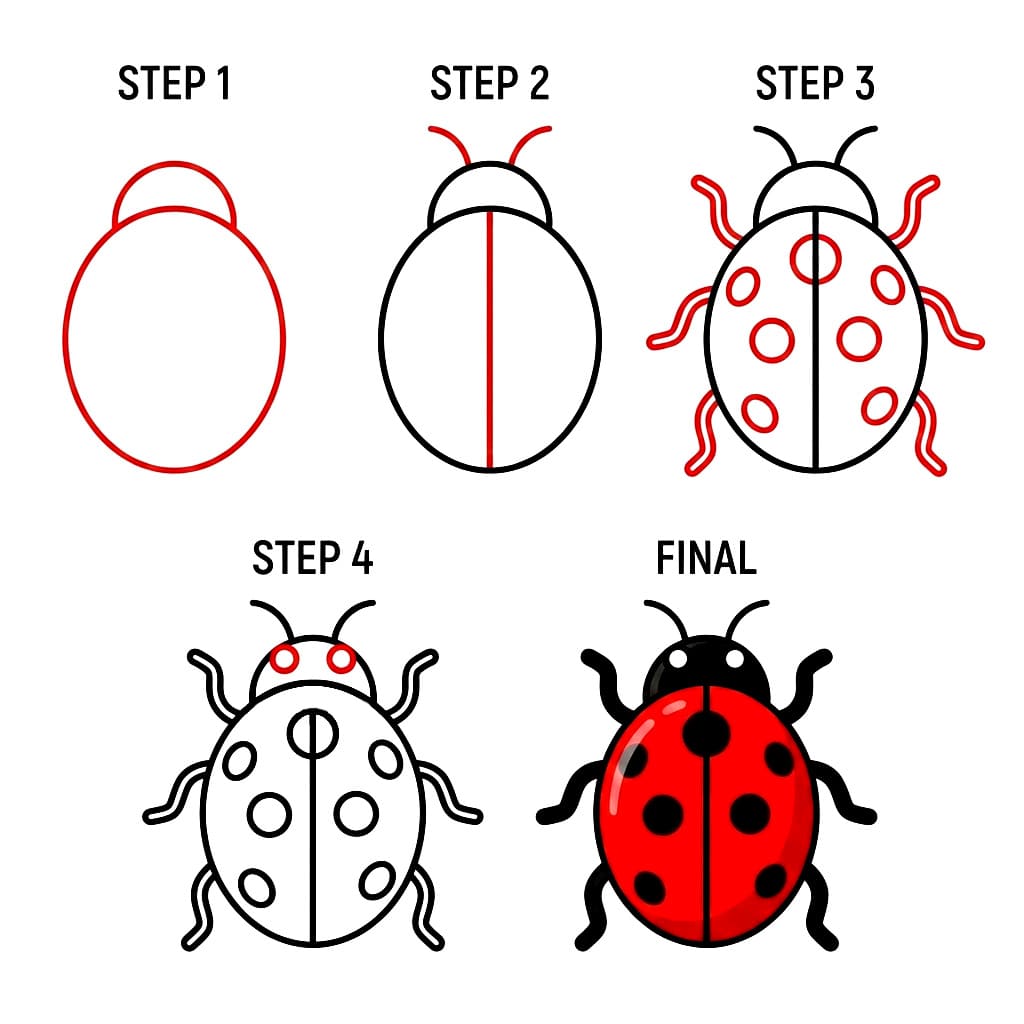 Pretty Ladybug Drawing Ideas