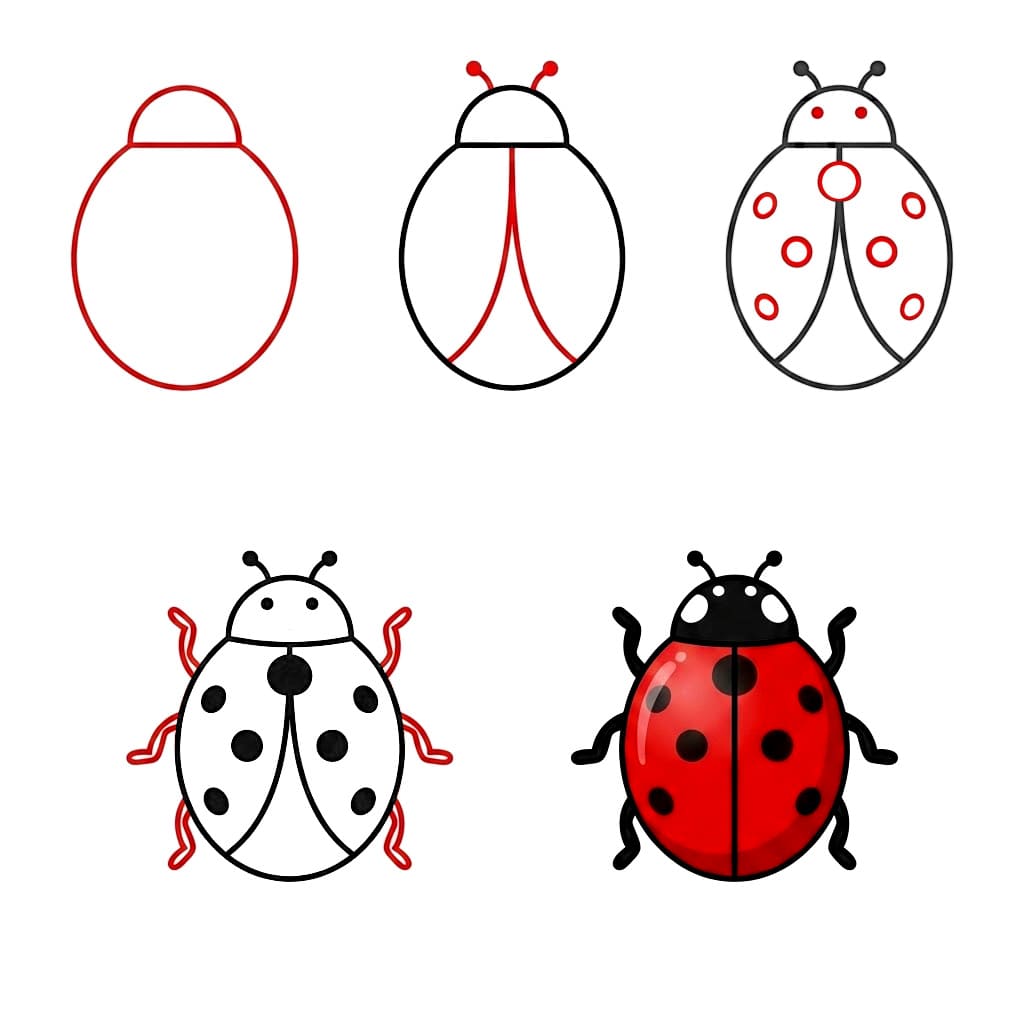 Print Ladybug Drawing Ideas