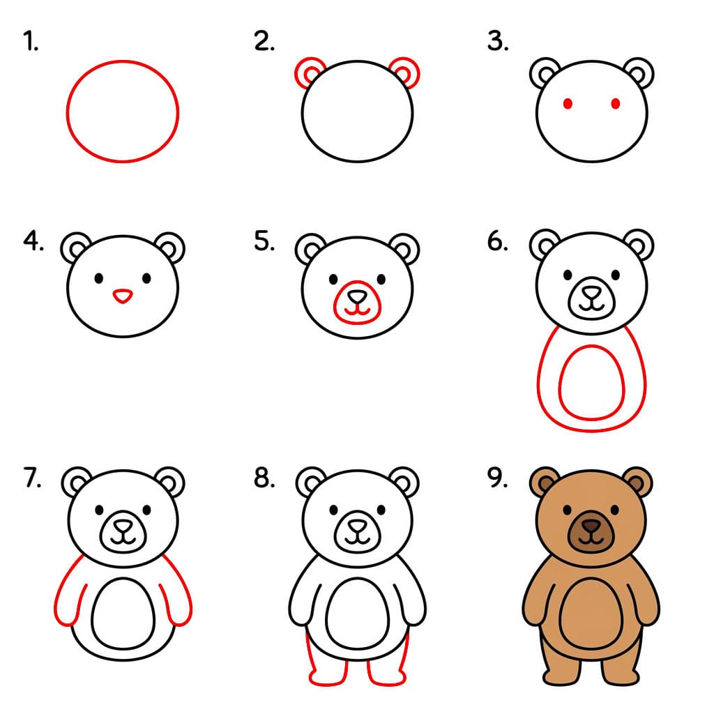 Print bear Drawing Ideas