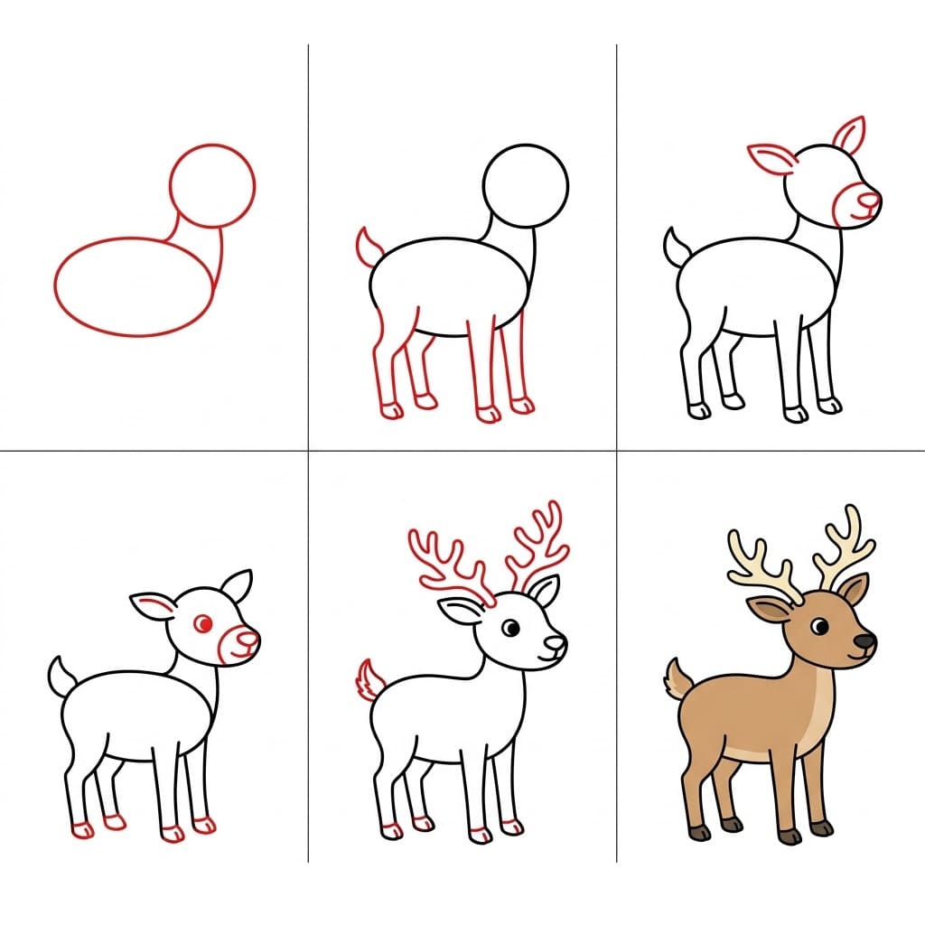 Reindeer Basic Drawing Ideas