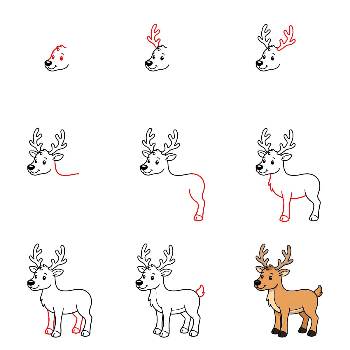 Reindeer cute Drawing Ideas