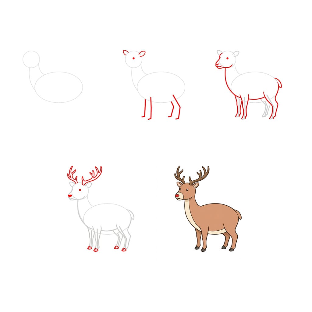 Reindeer easy Drawing Ideas