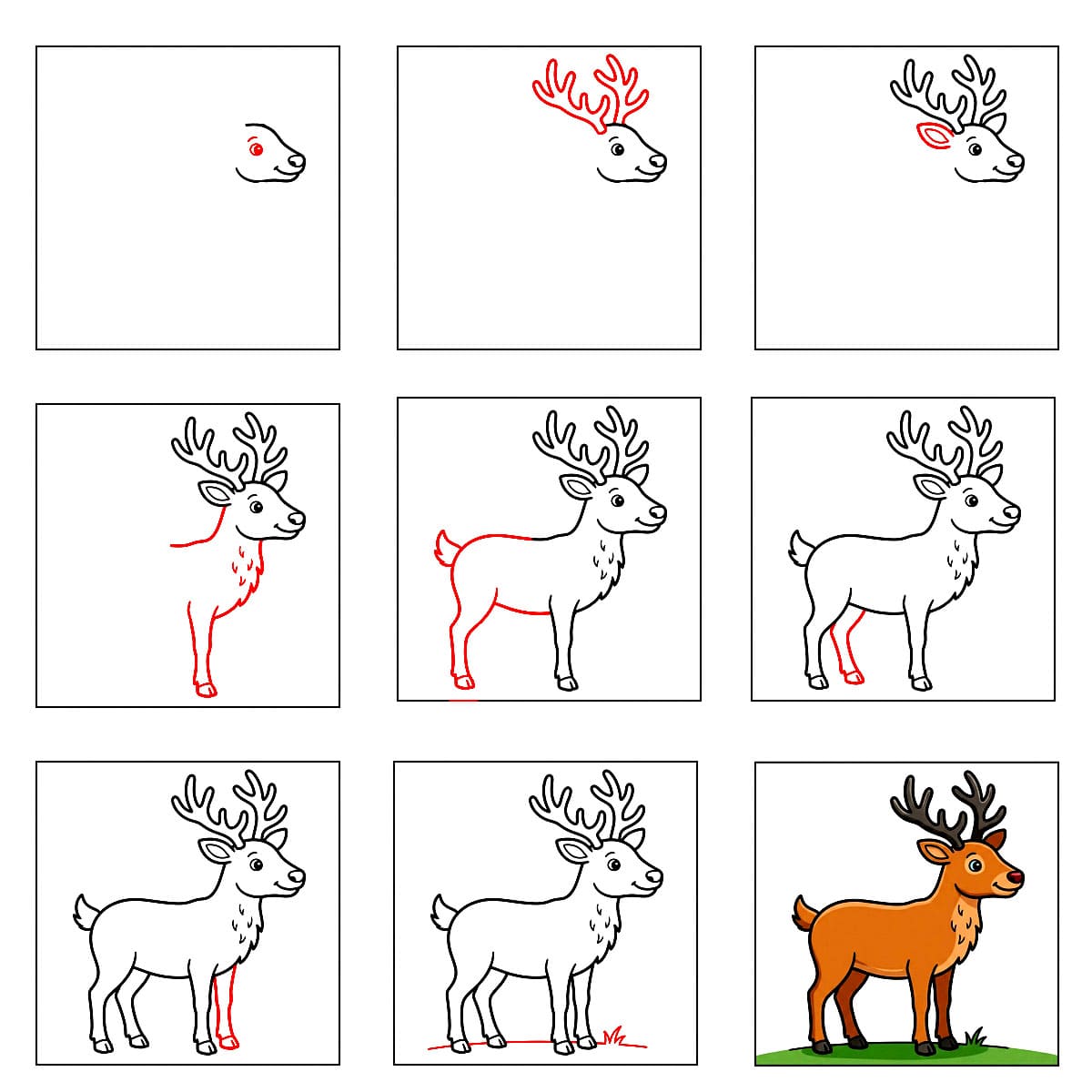 Reindeer smile Drawing Ideas