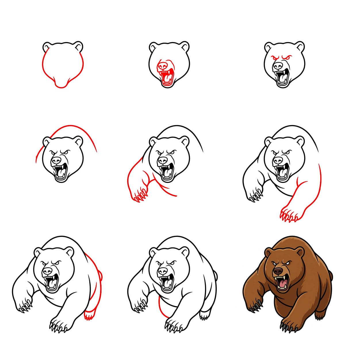 Roaring bear Drawing Ideas