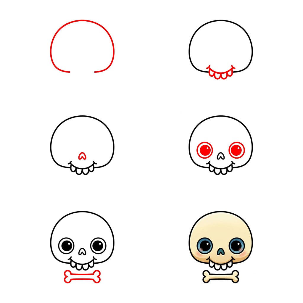 Round Eye Skull Drawing Ideas