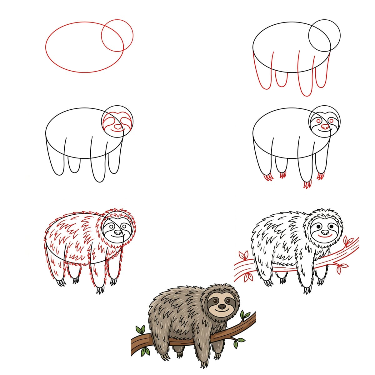 Sitting Sloth Drawing Ideas