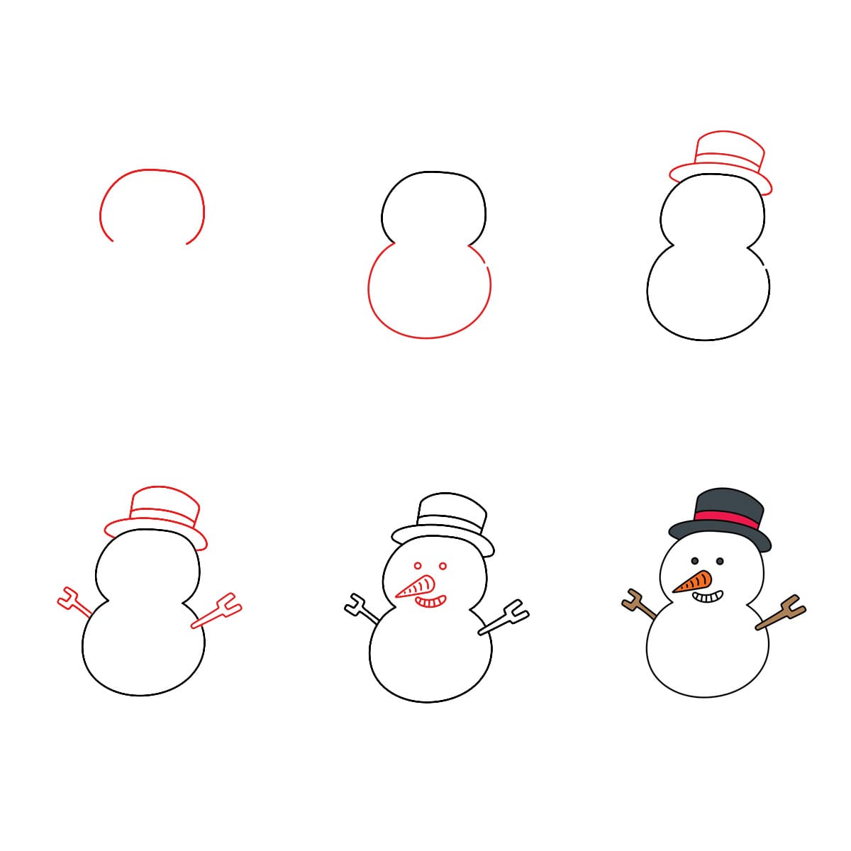 Sketch Snowman Drawing Ideas