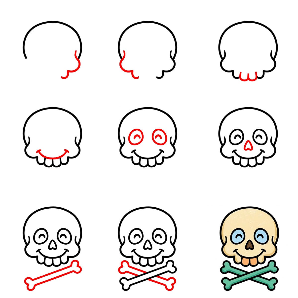 Skull happy Drawing Ideas