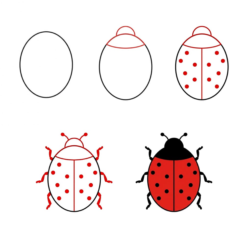 Small Ladybugs Drawing Ideas