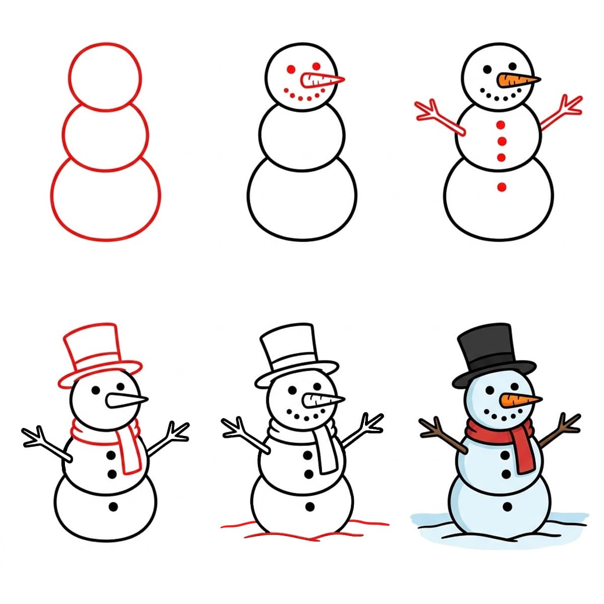 Smiling Snowman Drawing Ideas