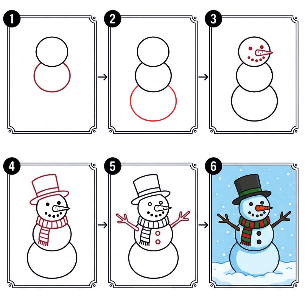 Snowman free Drawing Ideas