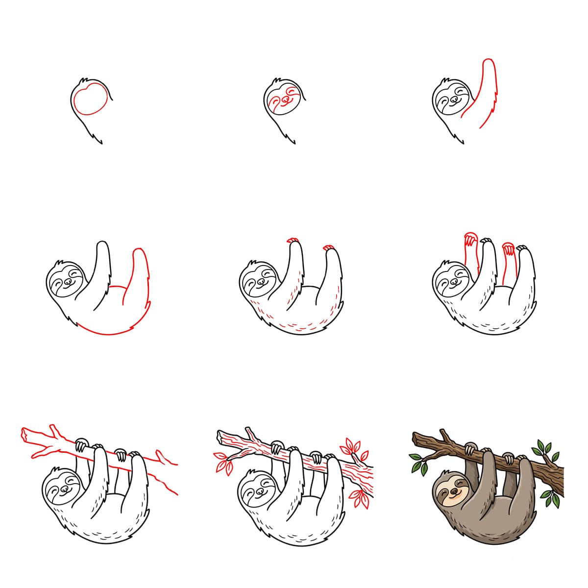 Stretching Sloth Drawing Ideas