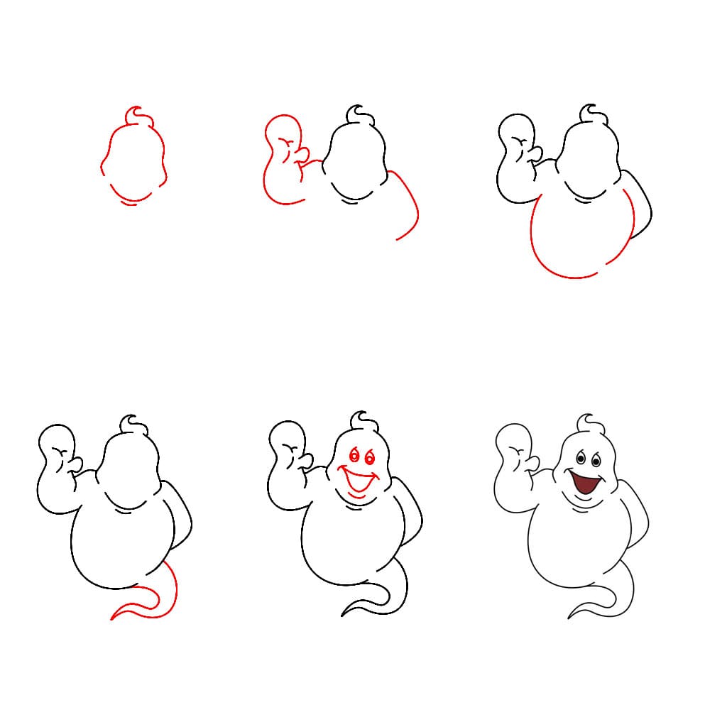 Waving Ghost Drawing Ideas