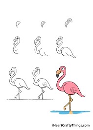 How to draw A cute Flamingo