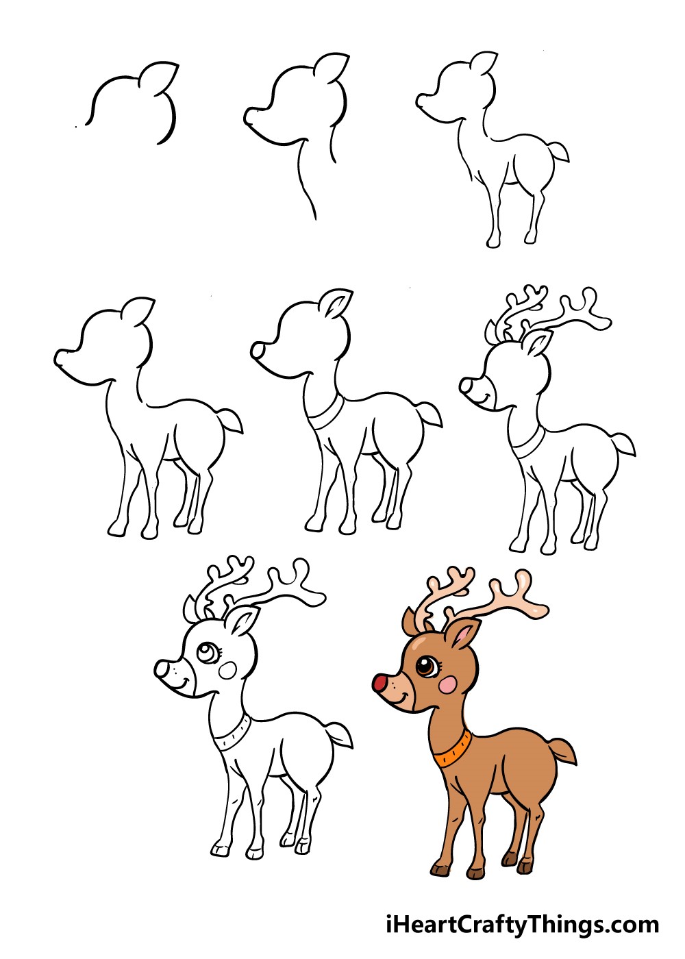 How to draw A cute Reindeer