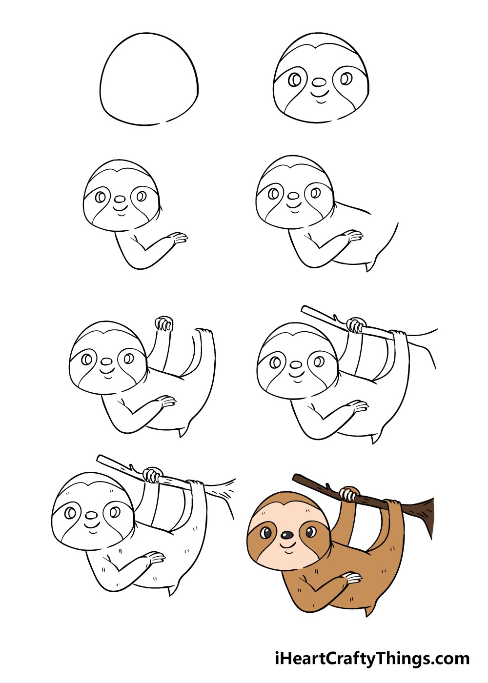 How to draw A cute Sloth
