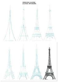 A detailed step-by-step Eiffel Tower Drawing Ideas