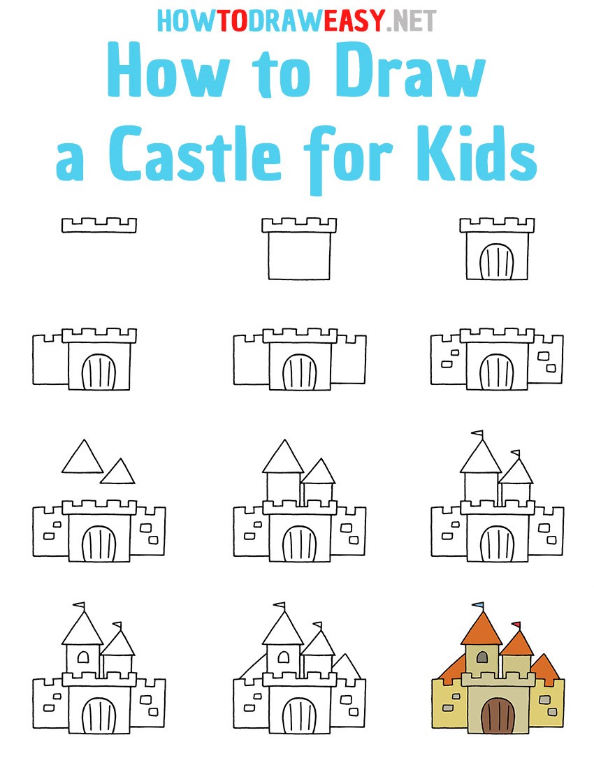 How to draw A fairy tale castle