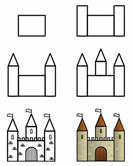 A simple castle Drawing Ideas