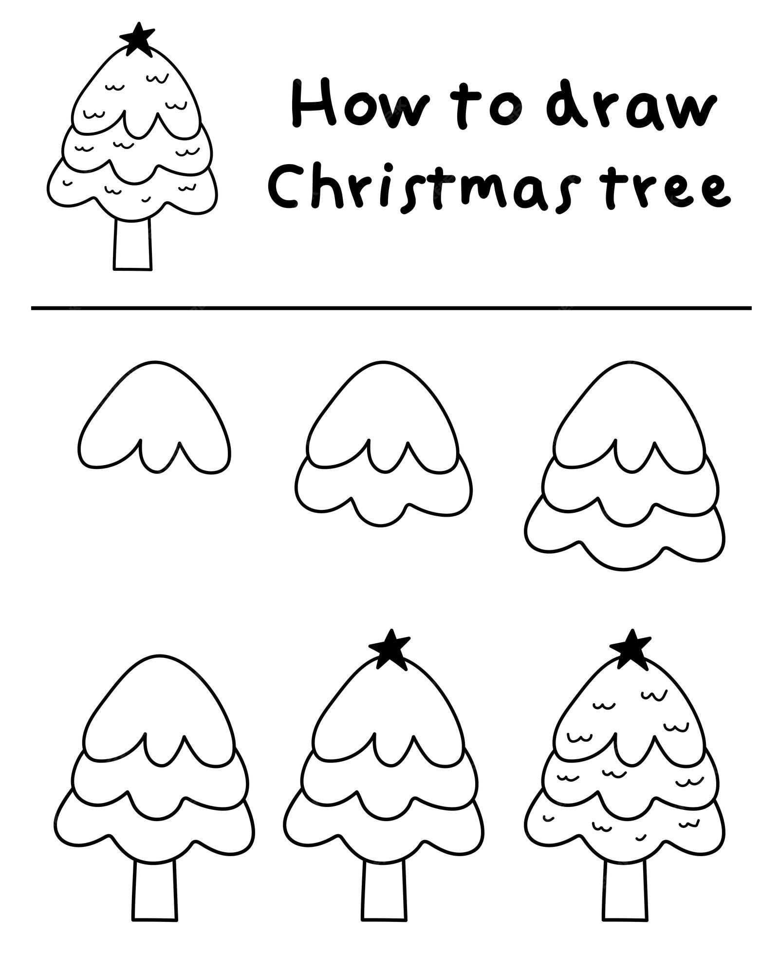 A simple Christmas tree Drawing Ideas