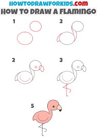 How to draw A simple Flamingo