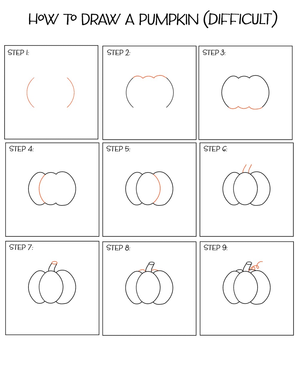 A simple Pumpkin Drawing Ideas