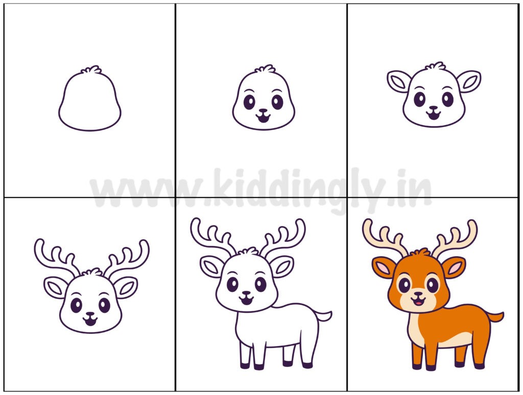 How to draw A simple Reindeer