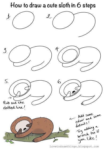 How to draw A simple Sloth