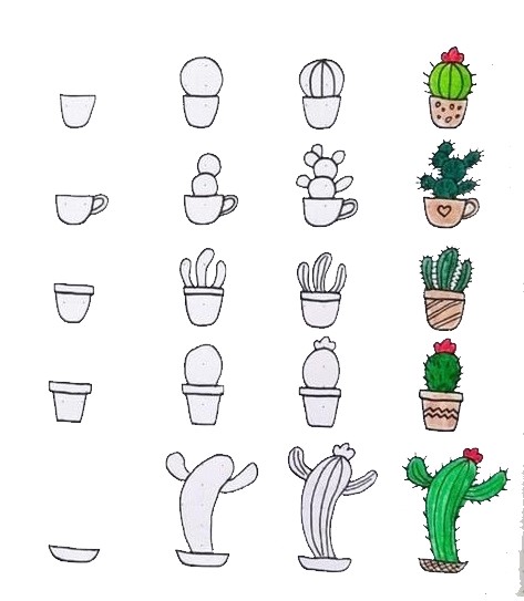 How to draw Cactus idea 1