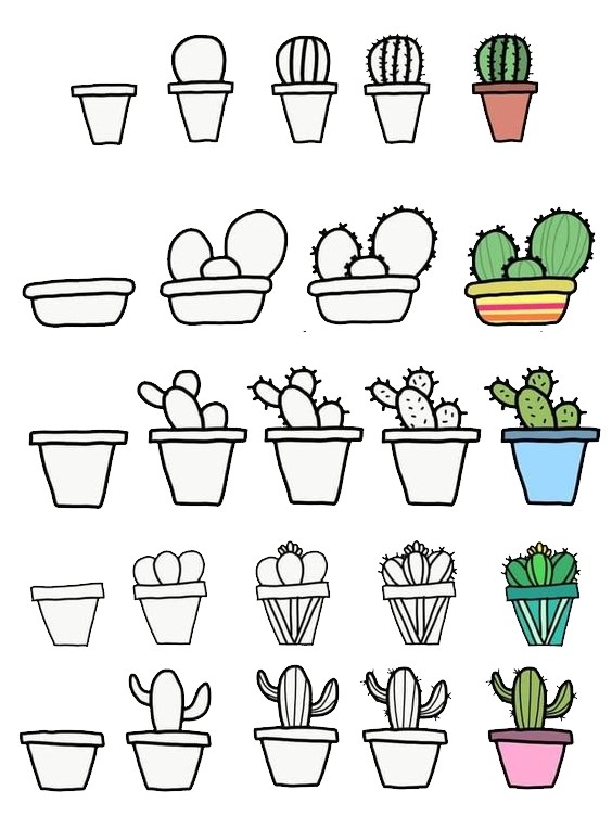 How to draw Cactus idea 13