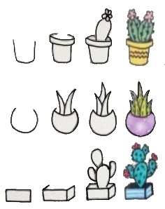 How to draw Cactus idea 14