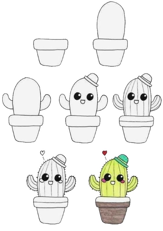How to draw Cactus idea 16