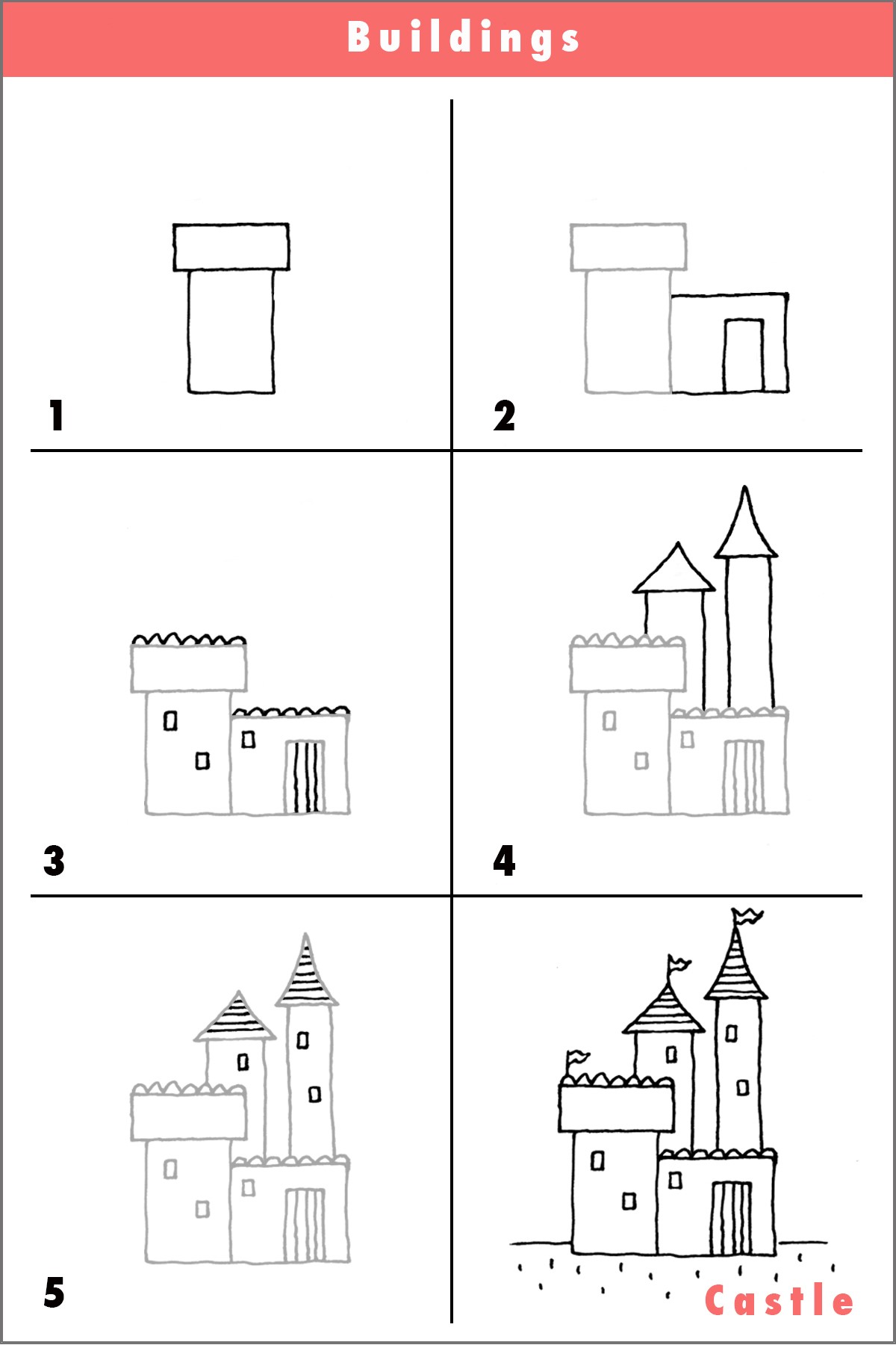 How to draw Castle Ideas 6