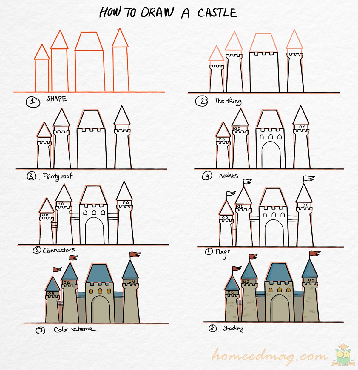 How to draw Castle Ideas 9