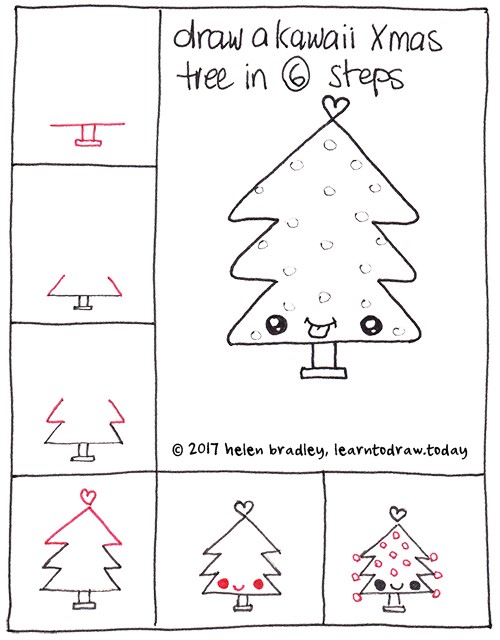 How to draw Christmas tree idea 11