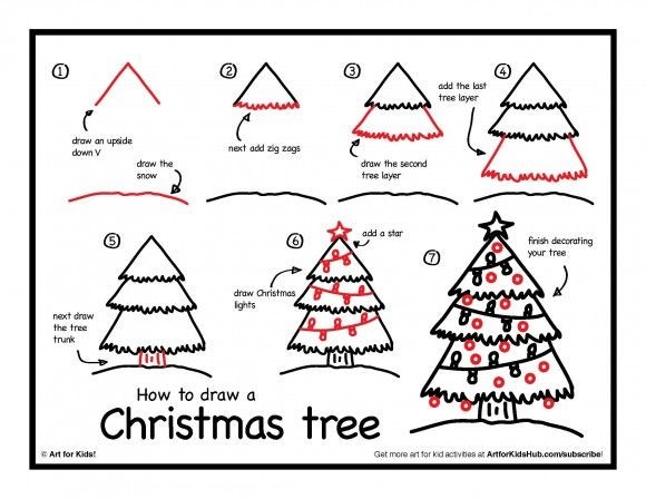 How to draw Christmas tree idea 12