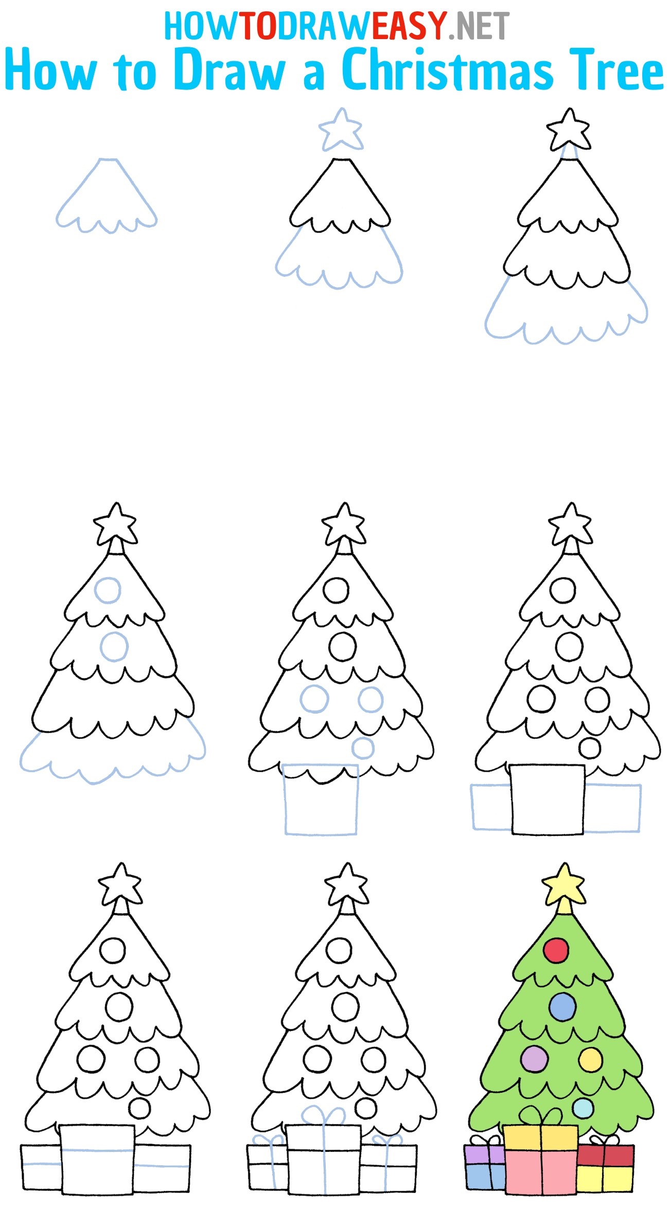 How to draw Christmas tree idea 15