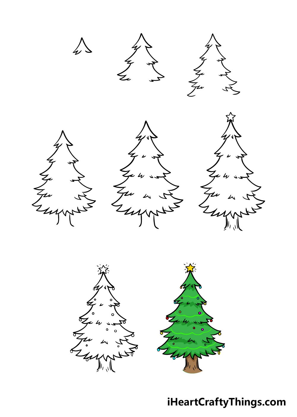 How to draw Christmas tree idea 5