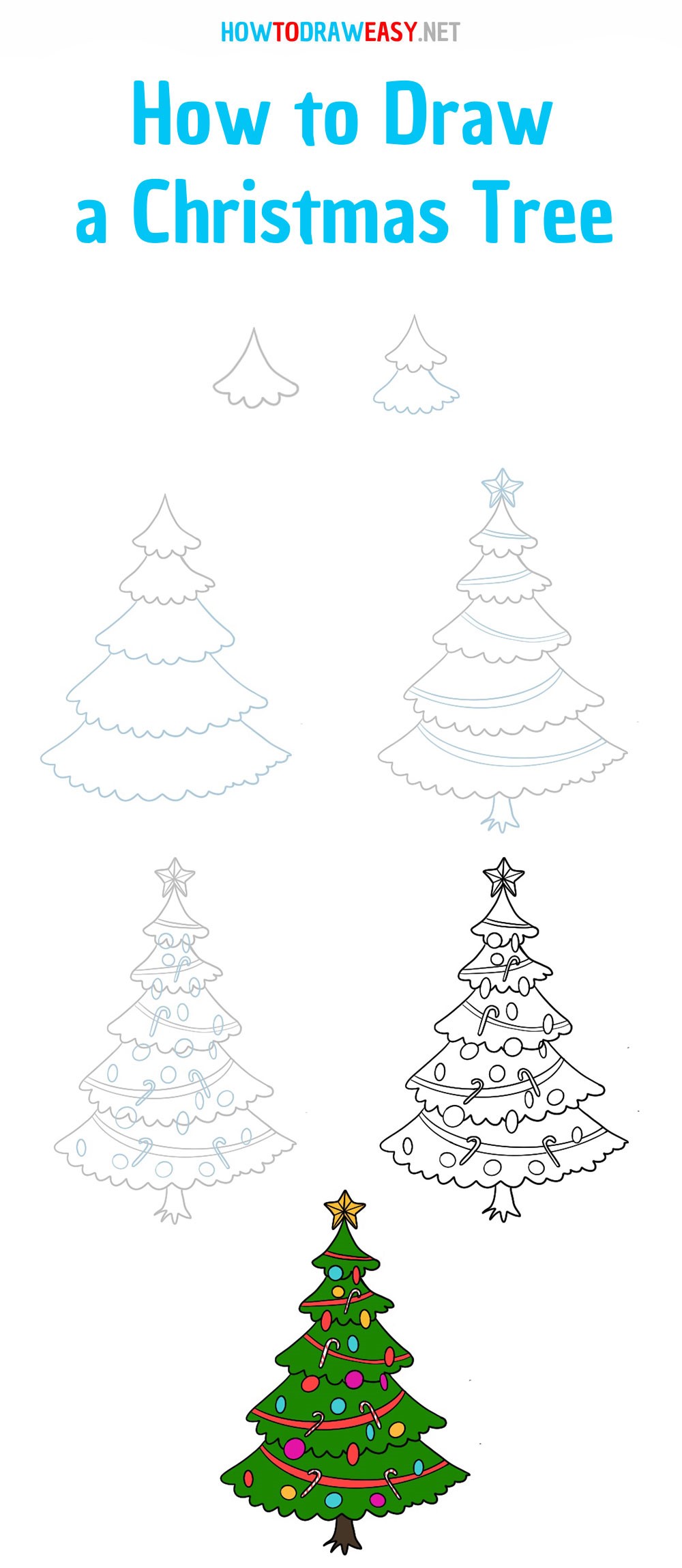 How to draw Christmas tree idea 8