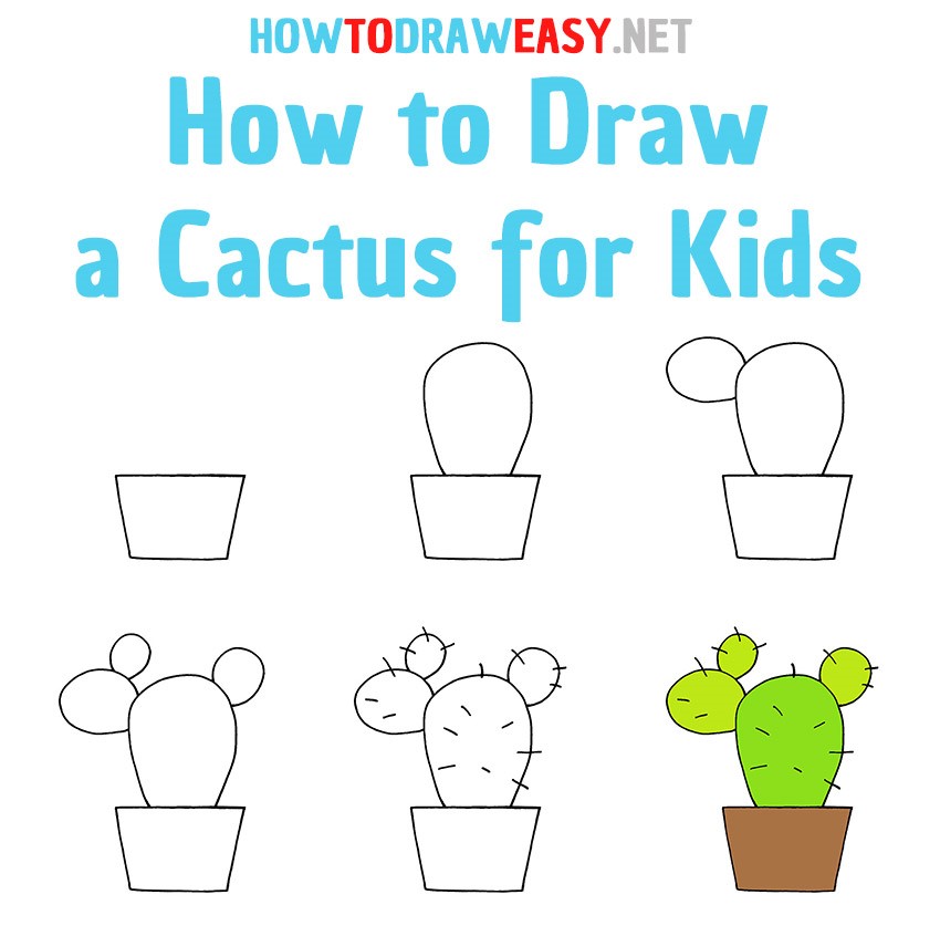 Cute bunny-ear cactus Drawing Ideas