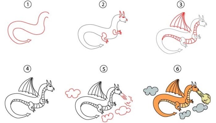How to draw Dragon idea 4