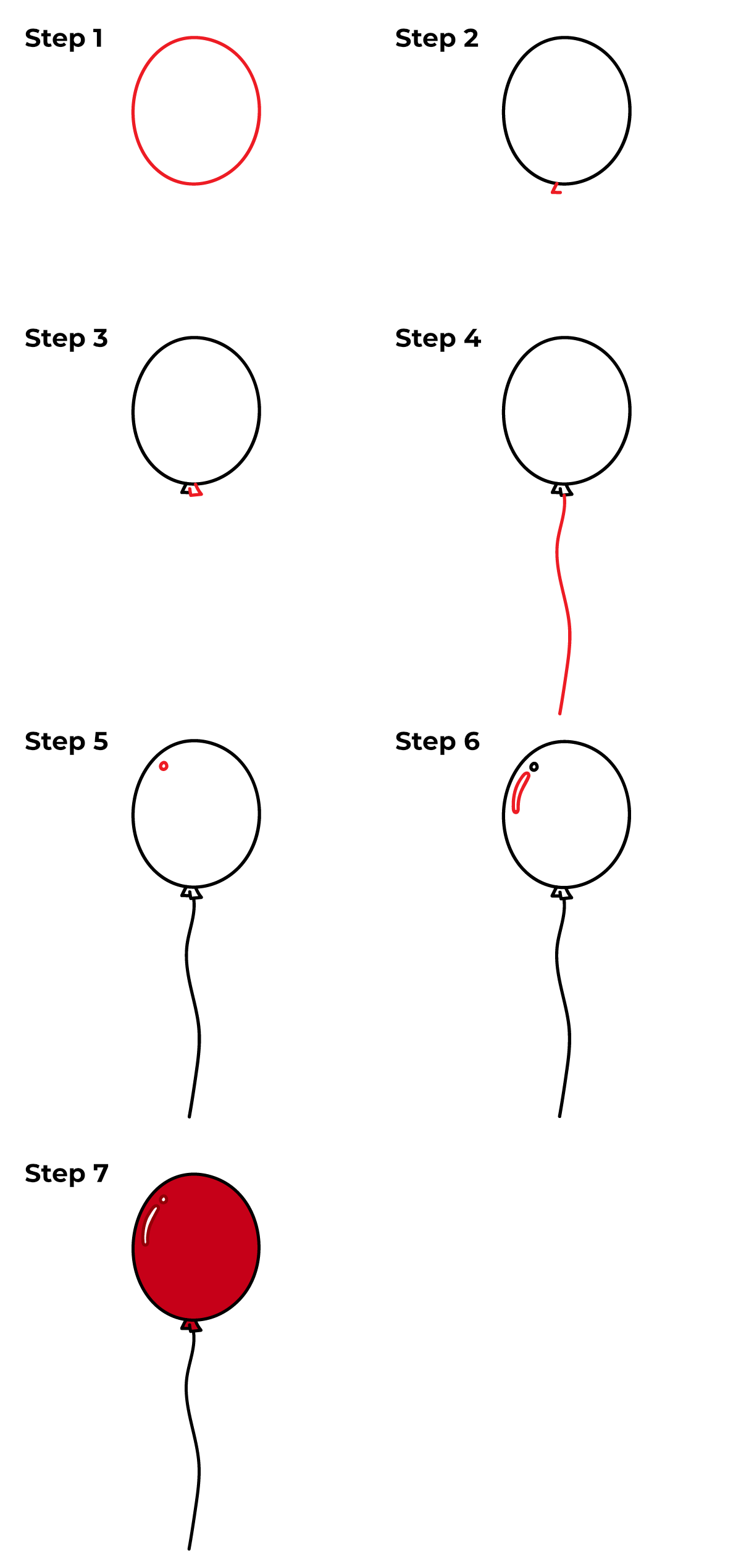 How to draw Draw simple balloons